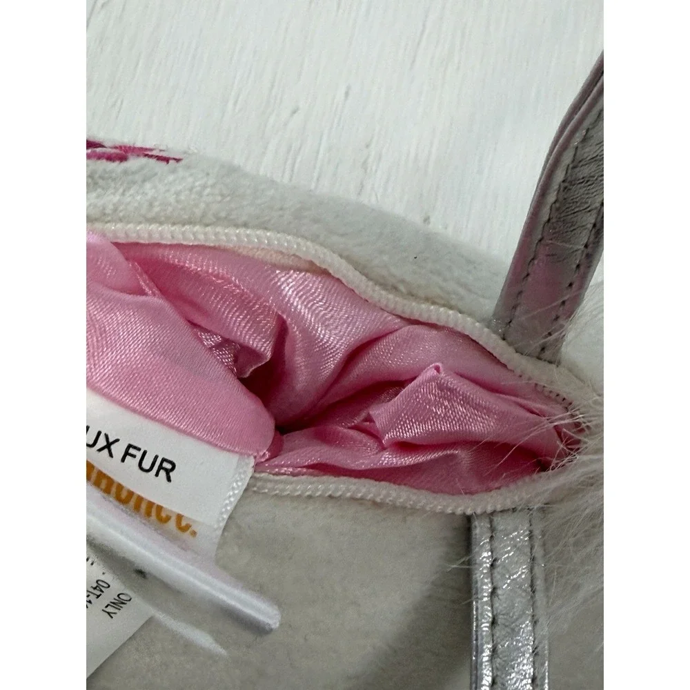 Gymboree UNICORN plush Purse Bag 2010 RARE Embroidered Flower Sliver Paws